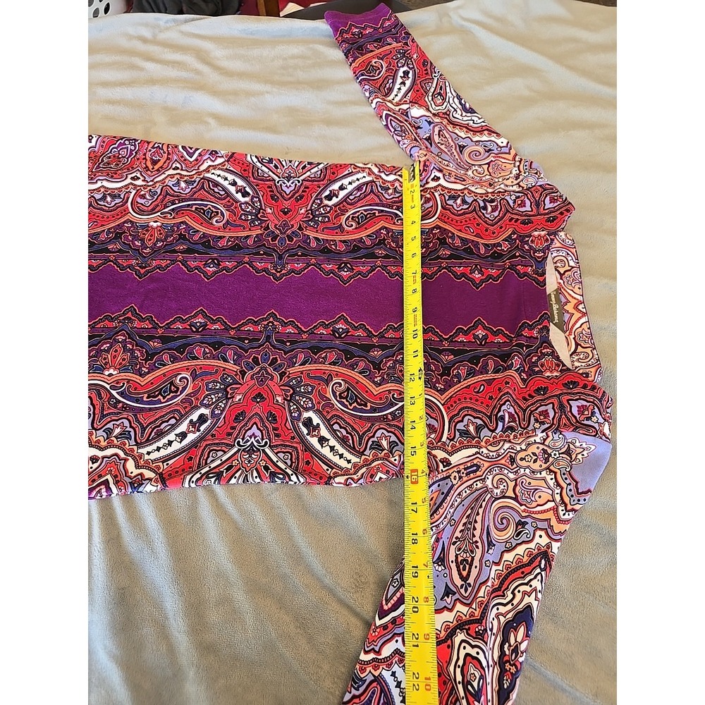 Tommy Bahama Women's S/P Purple Red Multi Color Paisley Pullover Shift Dress - Picture 10 of 14